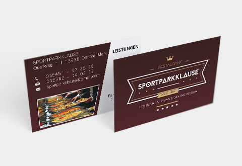 Grafikdesign - Visitenkarte für die Sportparkklause